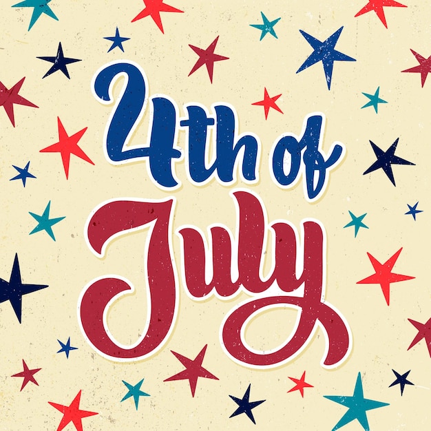 Free Vector 4th of july - independence day lettering