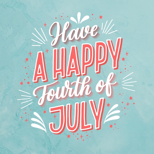 Free Vector 4th of july lettering with photo