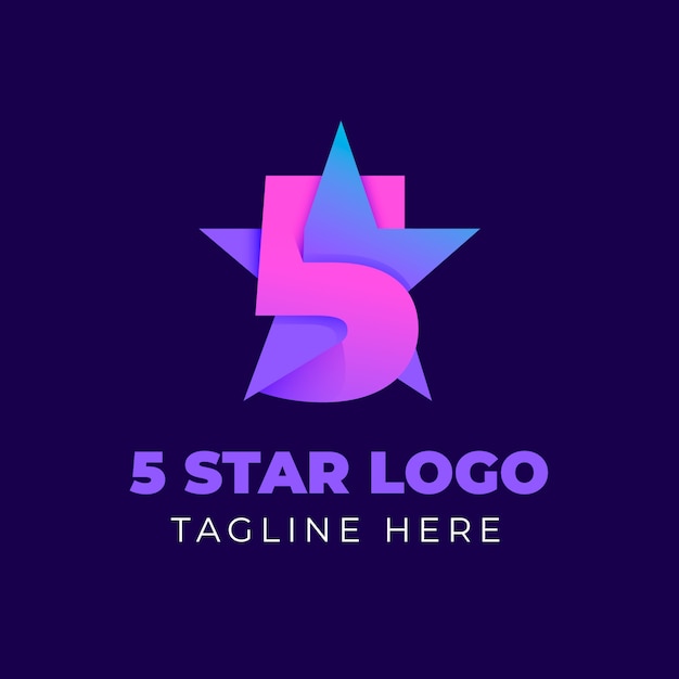 5 star logo design template