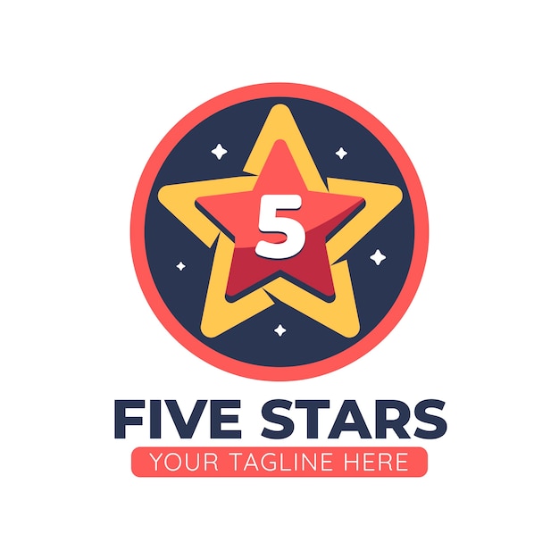 Free Vector 5 star logo template design