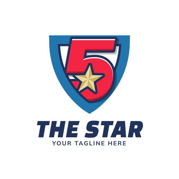 5 star logo template design