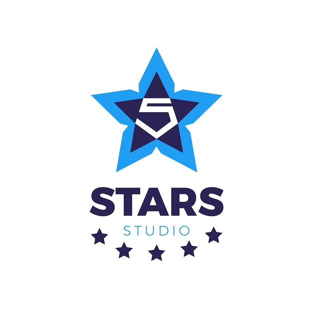 5 star logo template design