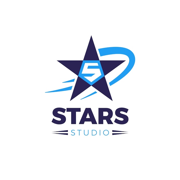 5 star logo template design