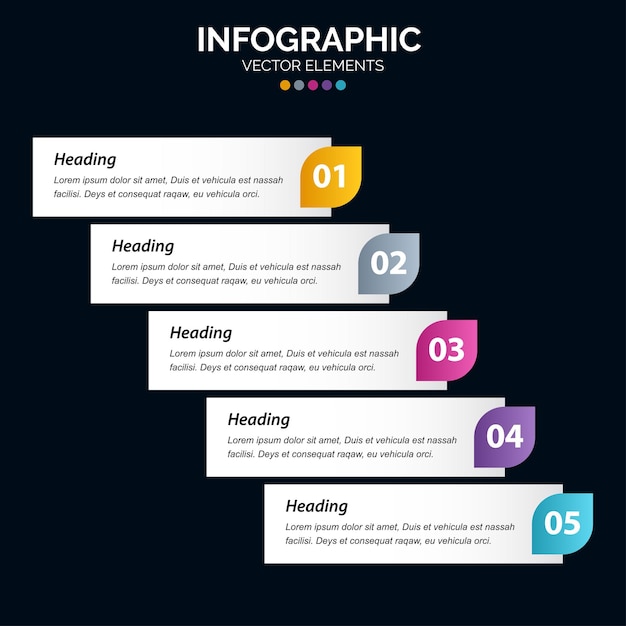 5 Steps Infographics design vector and marketing can be used for workflow layout