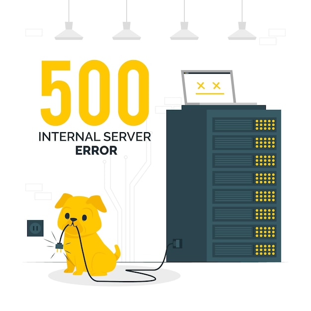 Free Vector 500 internal server error concept illustration