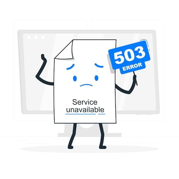 503 error service unavailable concept illustration