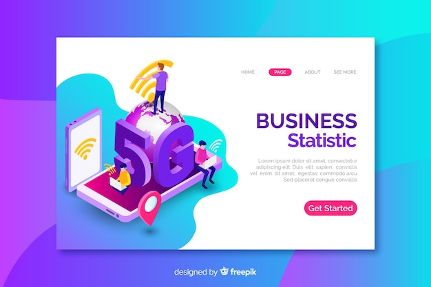 5f isometric landing web page