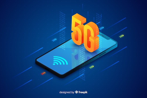 Free Vector 5g concept background isometric design