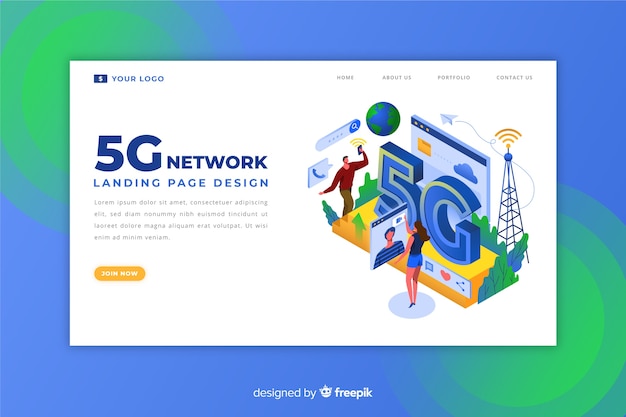 5g internet landing page design