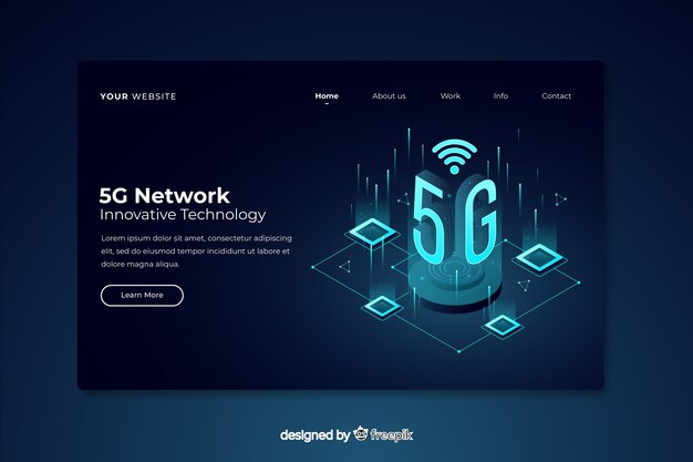 5g network isometric landing page