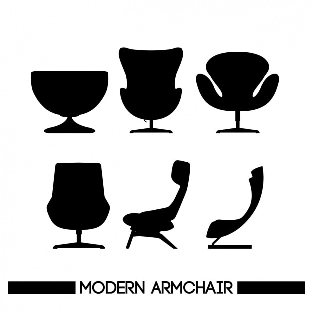 Free Vector 6 silhouettes of chairs