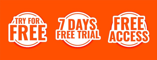 Free vector 7 days free trial banner try now for full access