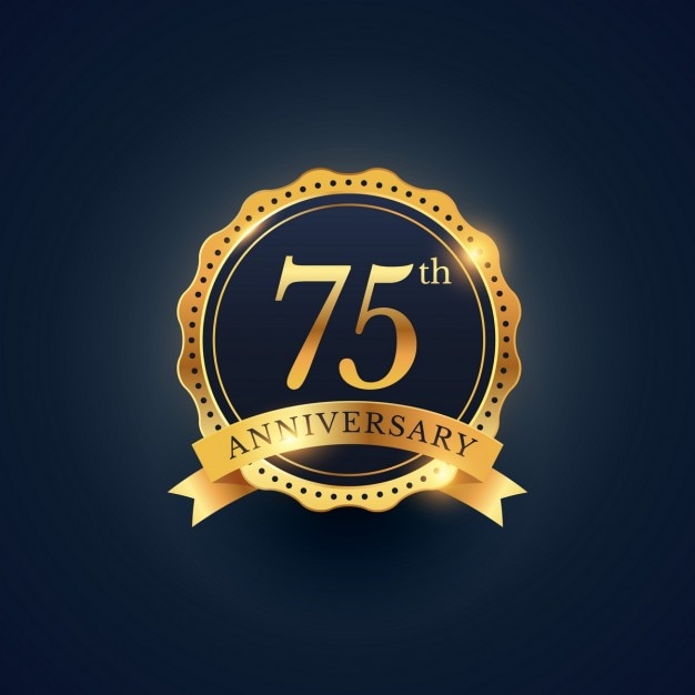 Free Vector 75th anniversary, golden edition