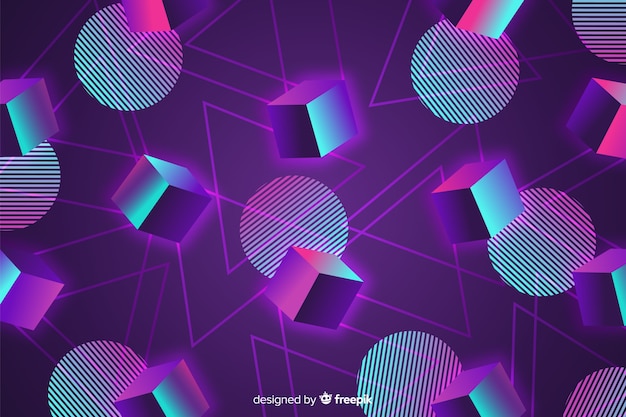 Free vector 80's geometric background flat design