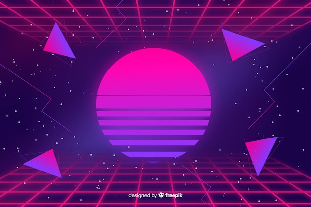 Free vector 80 style background with geometric shapes