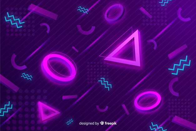 80 style background with geometric shapes