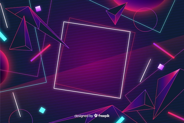 80 style background with geometric shapes