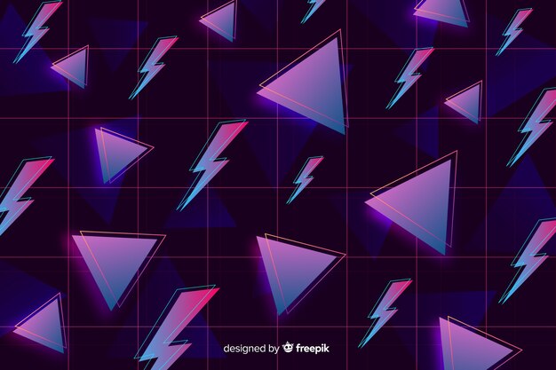 80 style background with geometric shapes