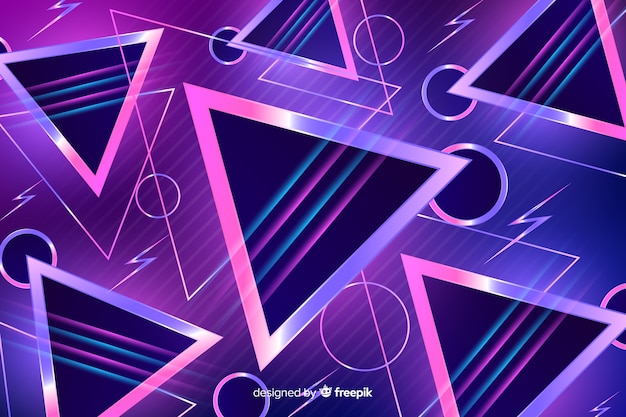 80 style background with geometric shapes