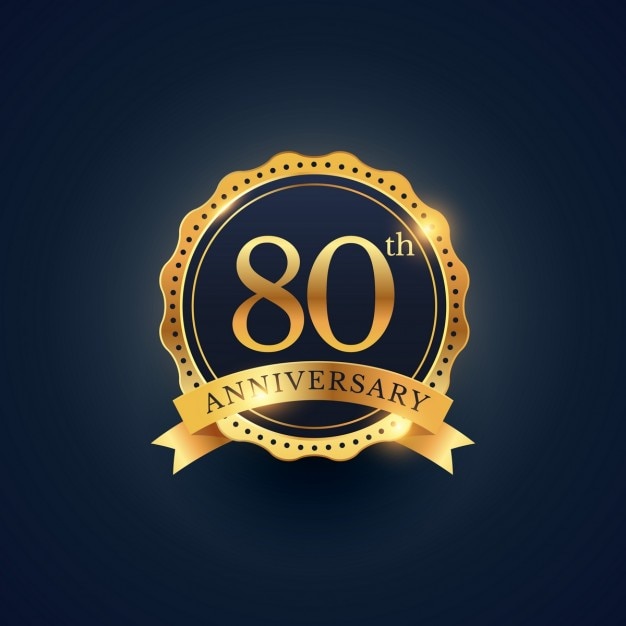 Free Vector 80th anniversary, golden edition