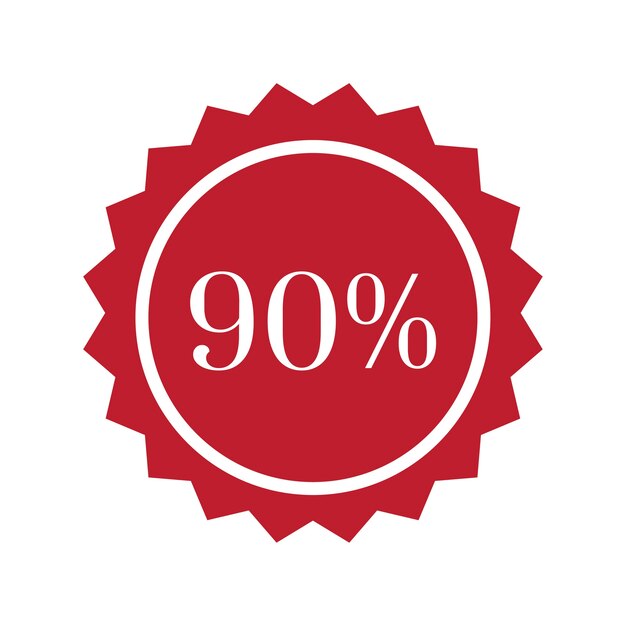 90 percent off badge vector