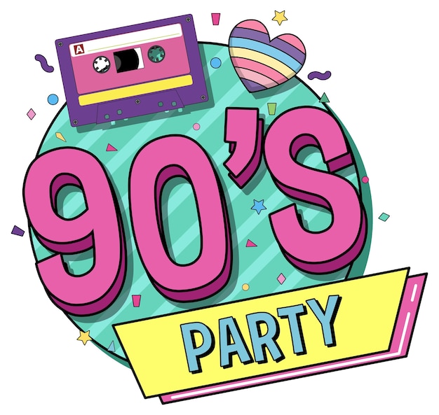 Free Vector 90s party banner template