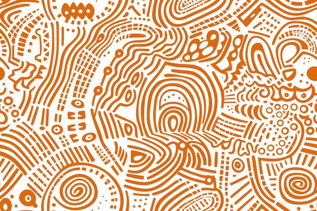 Free Vector aboriginal doodle pattern