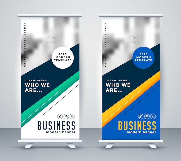 Free Vector abstact geometric rollup banner design