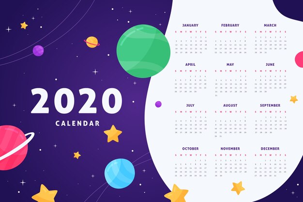 Abstract 2020 calendar template