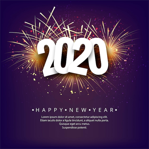 Abstract 2020 new year background celebration vector