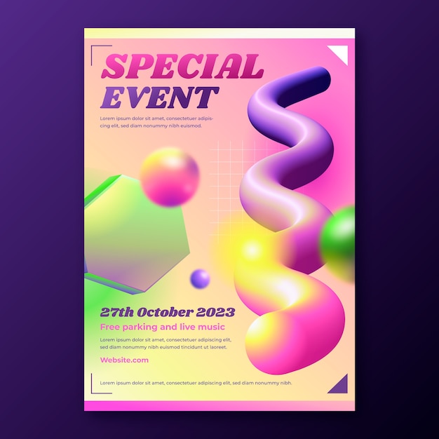 Free Vector abstract 3d poster template