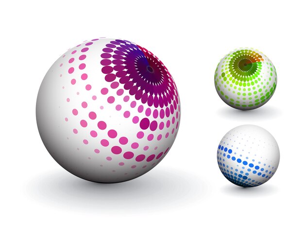 Abstract 3d Sphere with Pattern Sphere Design