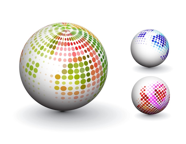 Free vector abstract 3d sphere with pattern sphere design