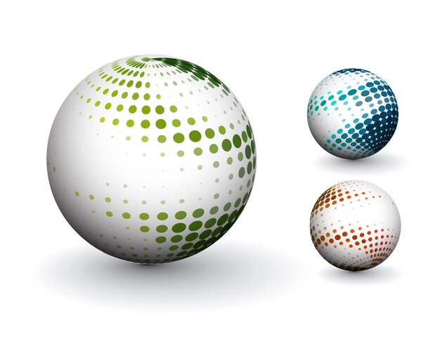 Abstract 3d Sphere with Pattern Sphere Design