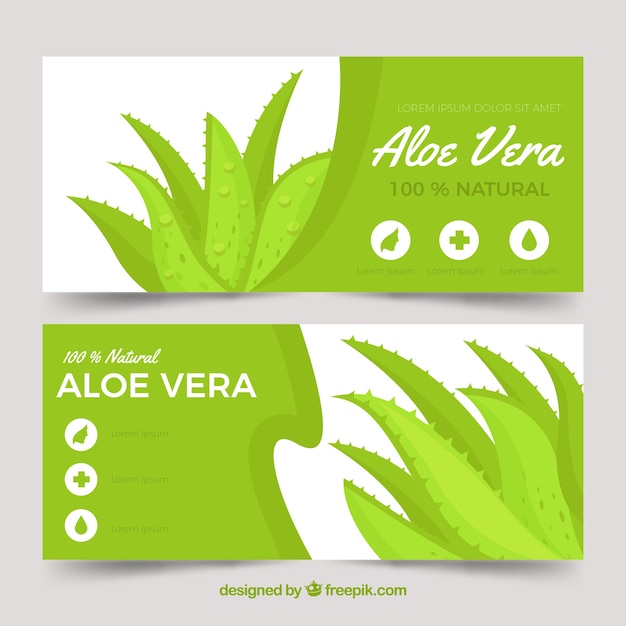 Free Vector abstract aloe vera banners