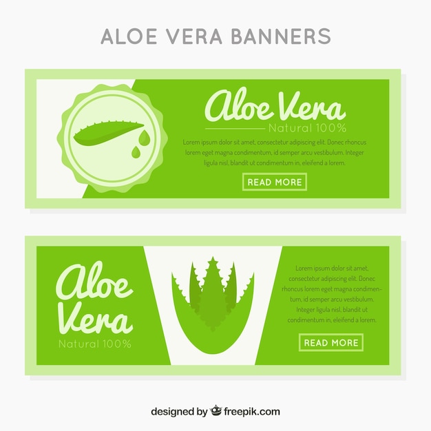 Free vector abstract aloe vera banners