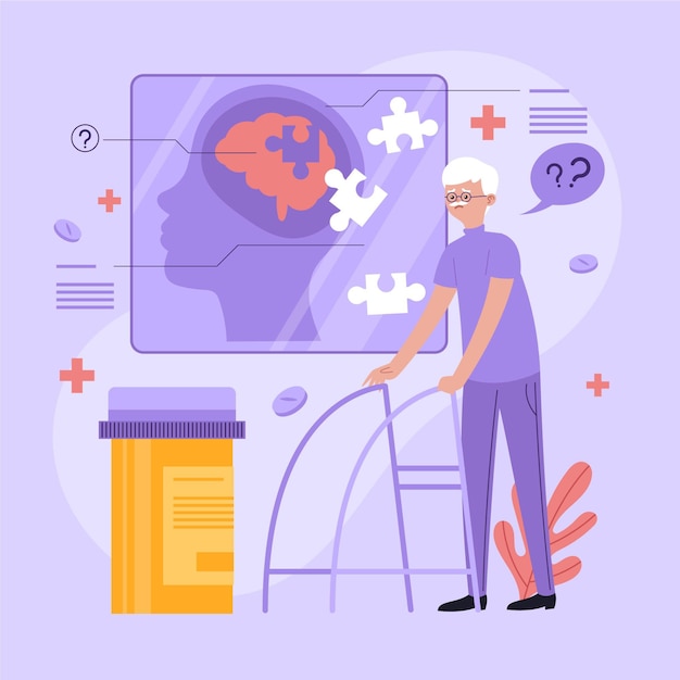 Free Vector abstract alzheimer concept illustration