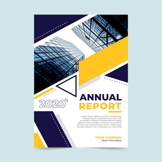 Abstract annual report template with image