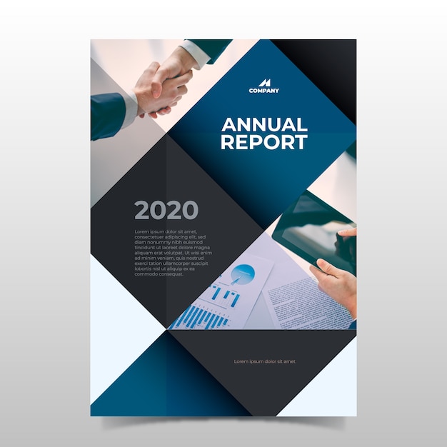 Free Vector abstract annual report template with photo