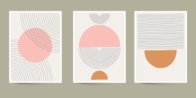 Free vector abstract art cover collection