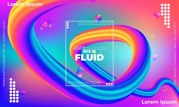 Free vector abstract background colorful fluid liquid shape