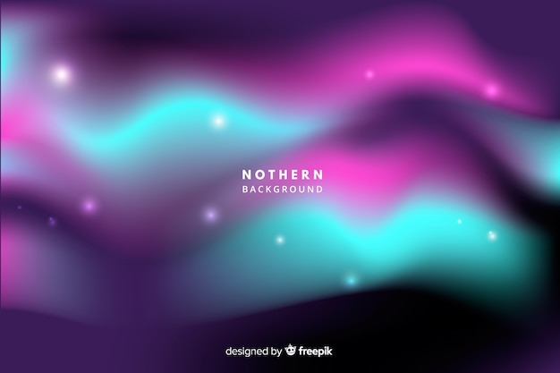 Free vector abstract background of nothern lights