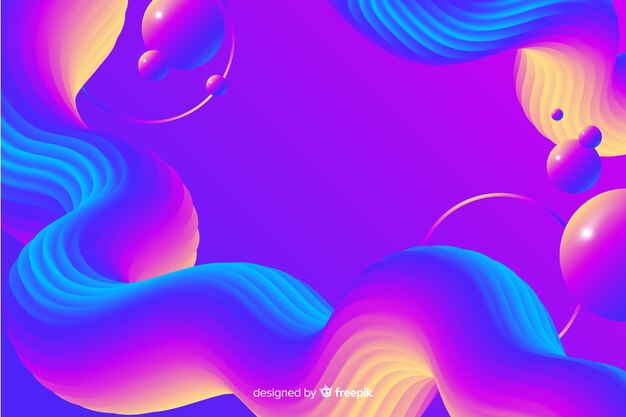 Abstract background with 3d fluid shapes