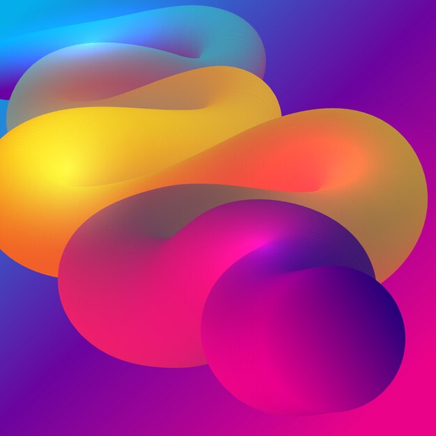 Abstract  background with 3D style flowing shape