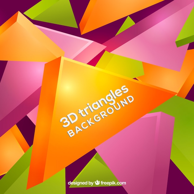 Abstract background with 3d triangles