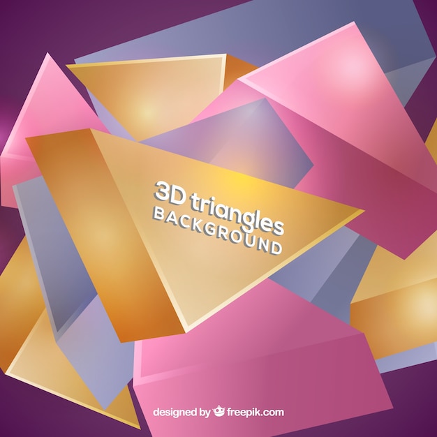 Abstract background with 3d triangles