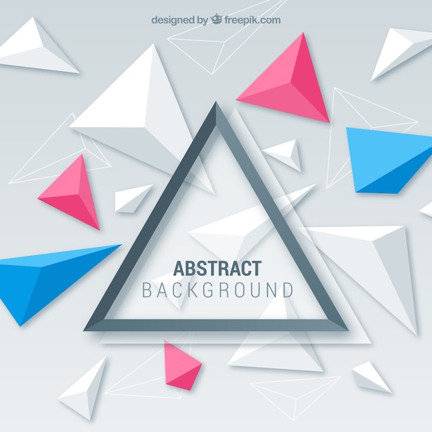 Free vector abstract background with 3d triangles