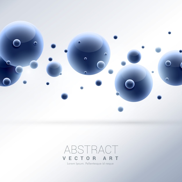 Abstract background with blue 3d molecules