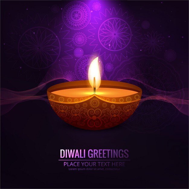 Free Vector abstract background with a candle diwali