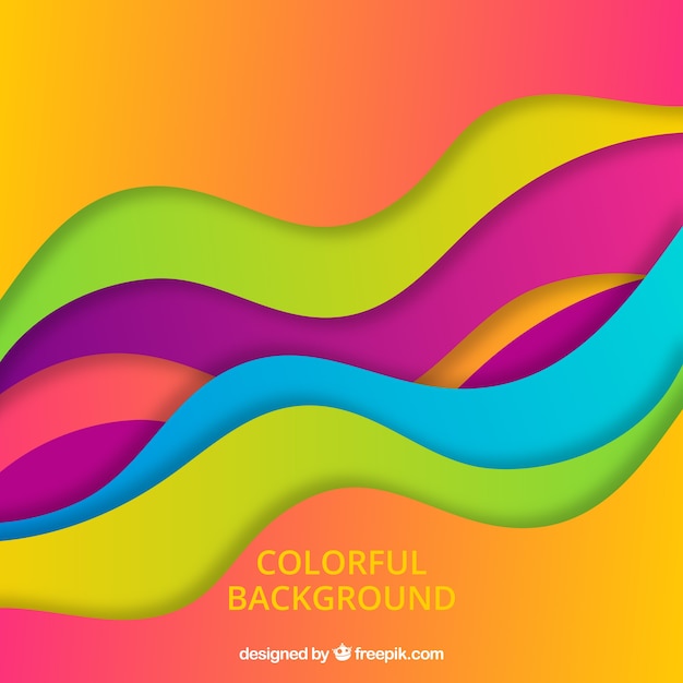 Abstract background with colorful waves